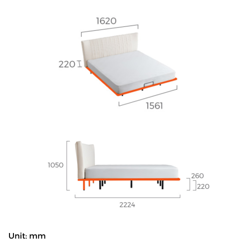 Linspire Motif Floating Small Queen Bed Frame