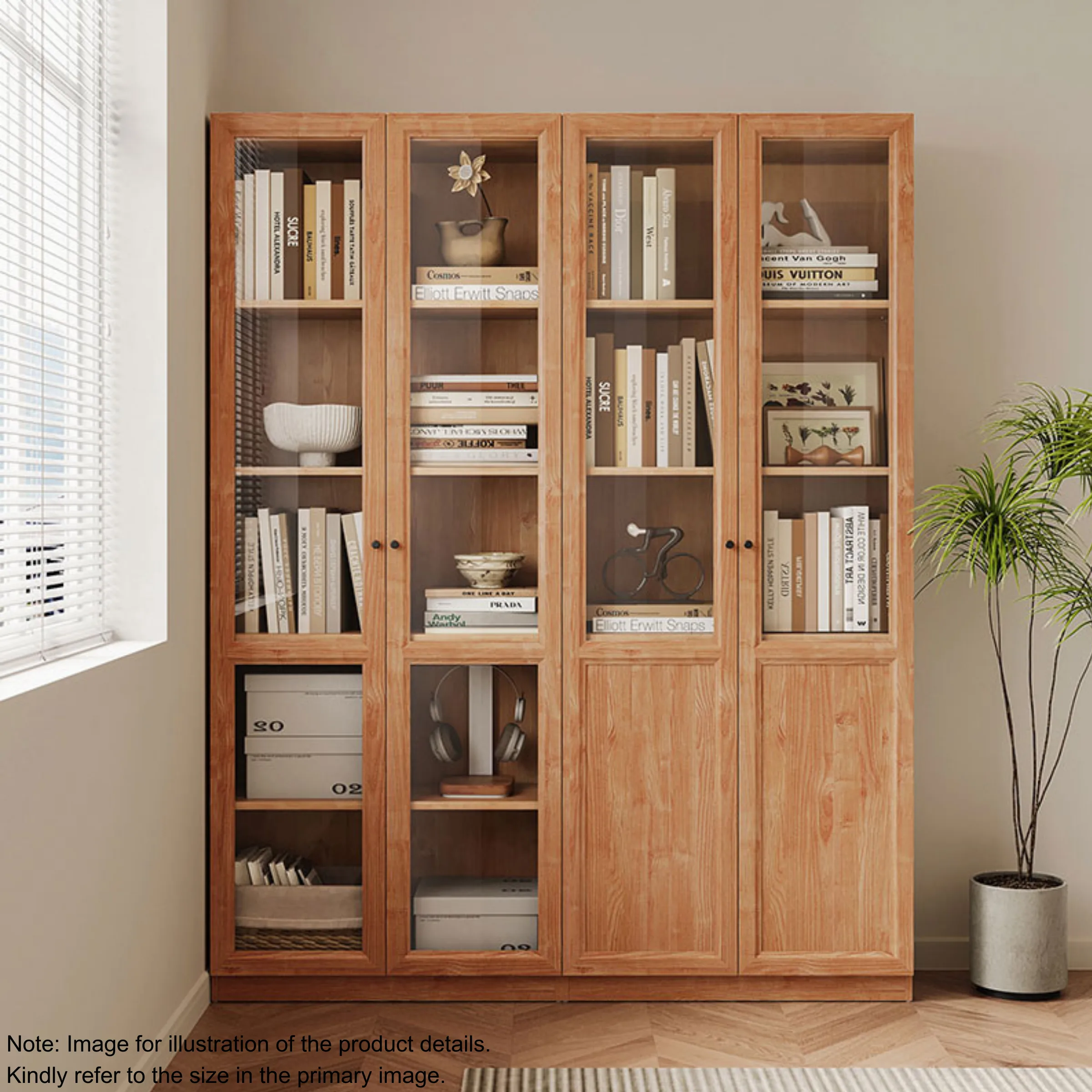Linspire Prism 2 Plastic Door Bookcase, Natural