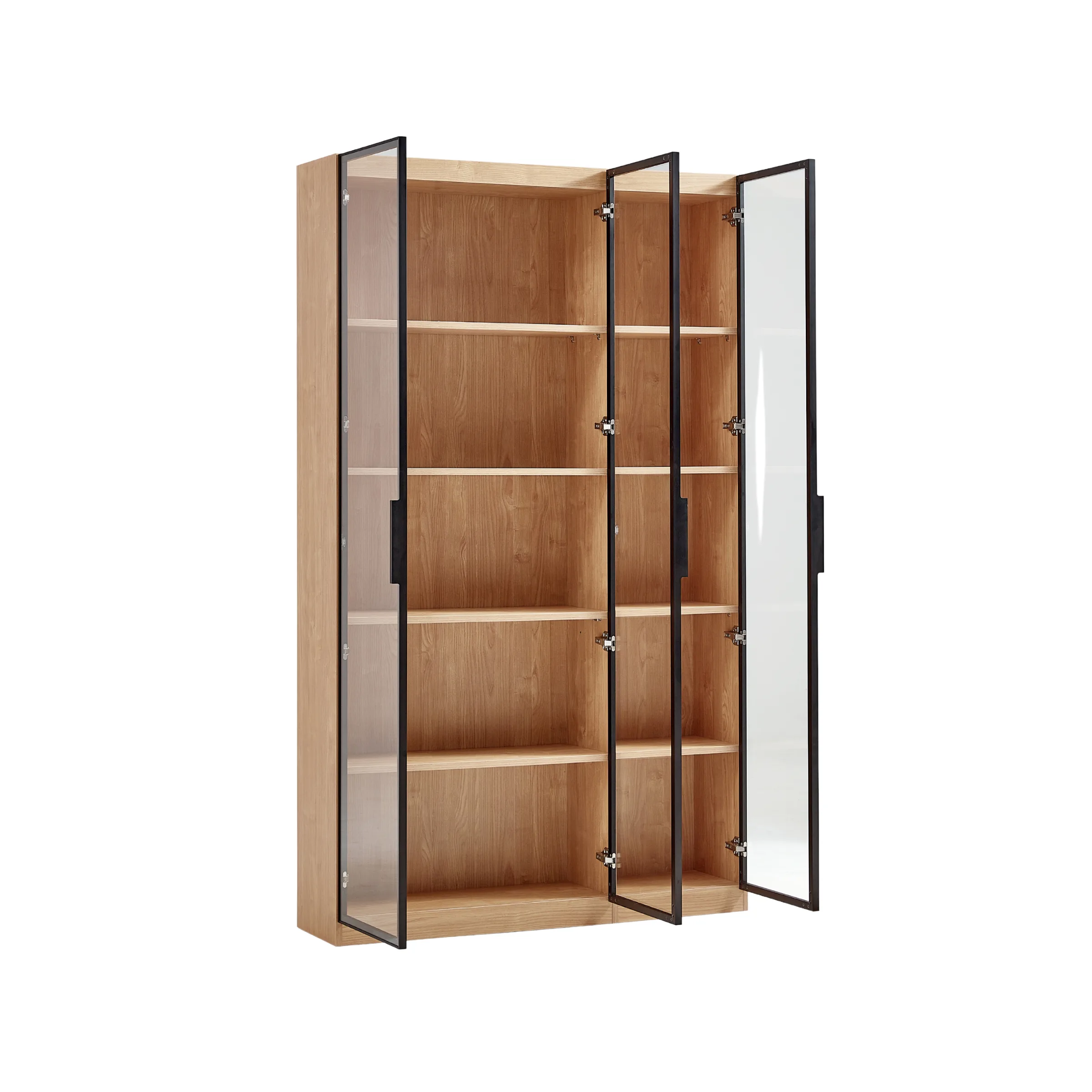 Linspire Prism 3 Plastic Door Bookcase, Natural & Black