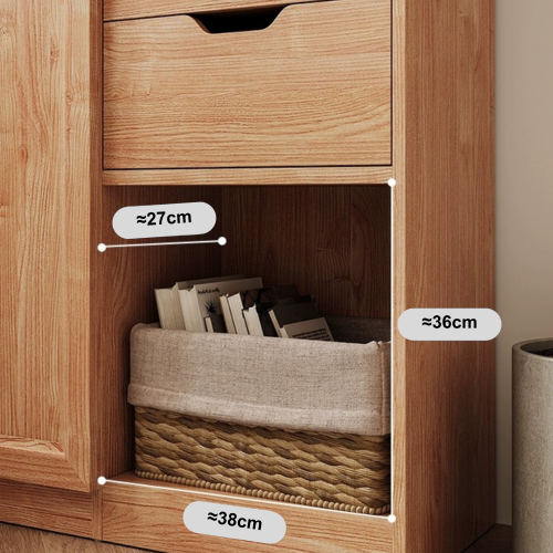 Linspire Prism 2 Plastic/Panel Door Bookcase with 2 Drawers, Natural