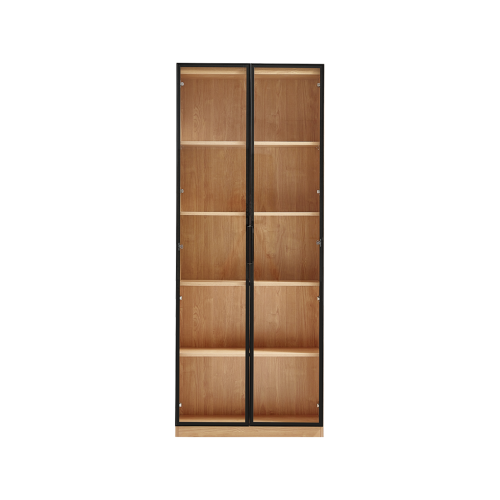 Linspire Prism 2 Plastic Door Bookcase, Natural & Black