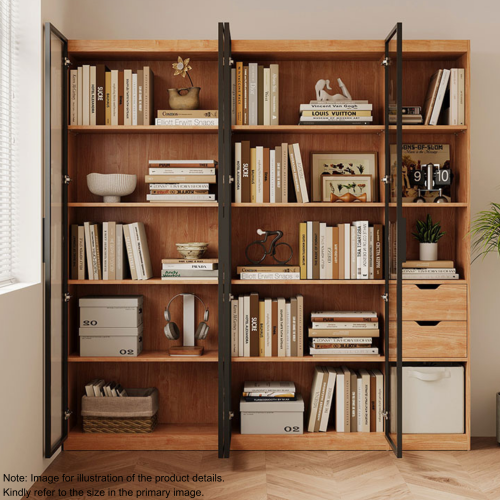 Linspire Prism 2 Plastic Door Bookcase, Natural & Black