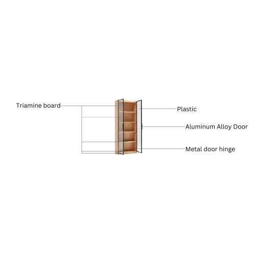Linspire Prism 2 Plastic Door Bookcase, Natural & Black