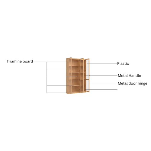 Linspire Prism 3 Plastic Door Bookcase, Natural