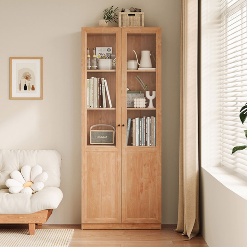 Linspire Prism 2 Plastic/Panel Door Bookcase, Natural