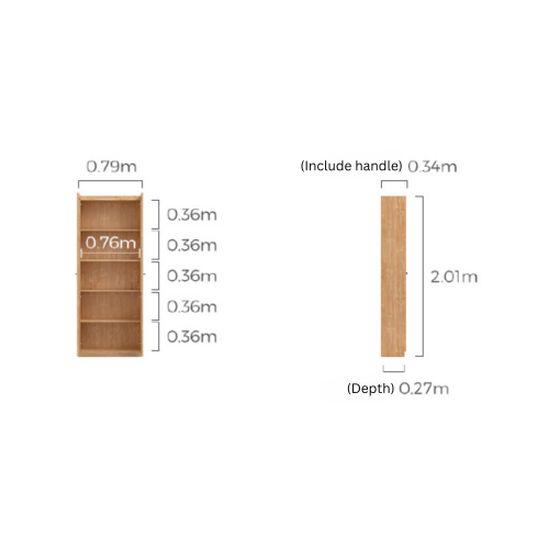 Linspire Prism 2 Plastic/Panel Door Bookcase, Natural