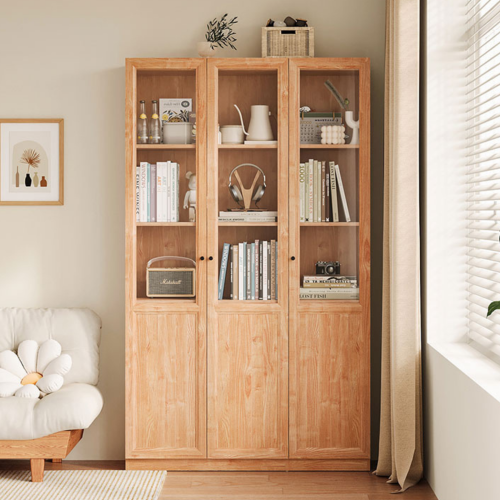 Linspire Prism 3 Plastic/Panel Door Bookcase, Natural
