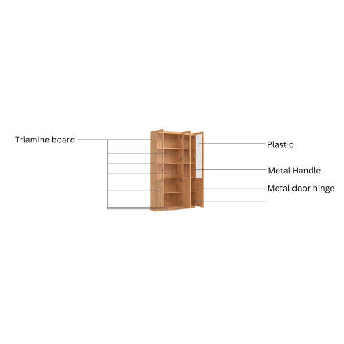 Linspire Prism 3 Plastic/Panel Door Bookcase, Natural