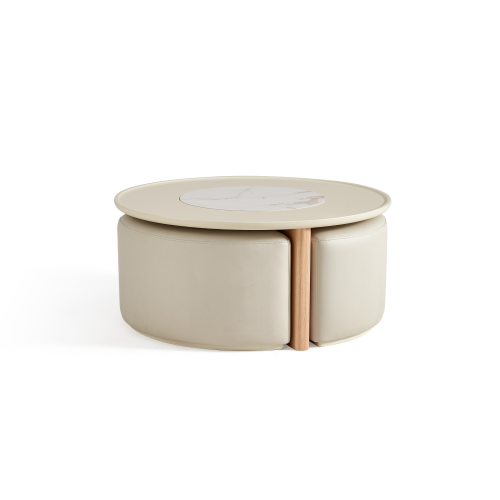 Linspire Glimmer Sintered Stone Table Top Coffee Table with 3 Stools
