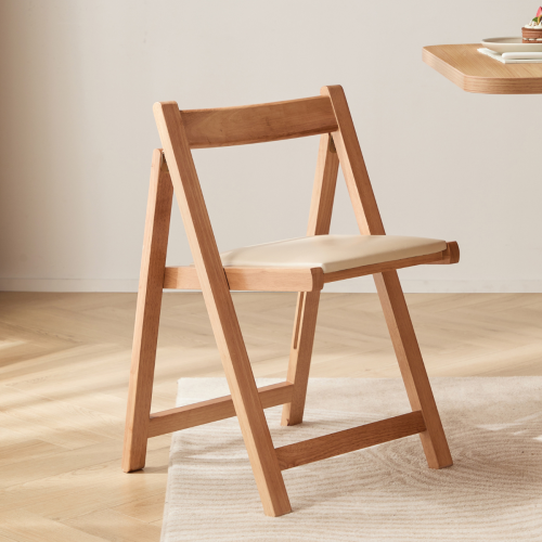 Linspire Yumi Solid Wood Foldable Dining Chair, Natural, Set of 2