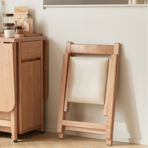 Linspire Yumi Solid Wood Foldable Dining Chair, Natural, Set of 2