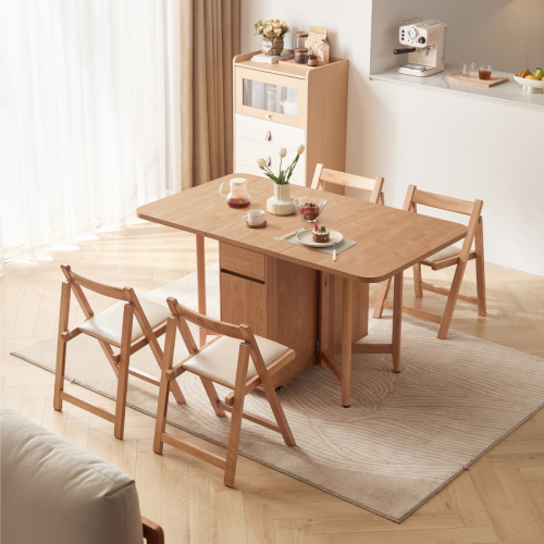 Linspire Yumi Solid Wood Foldable Dining Chair, Natural, Set of 2