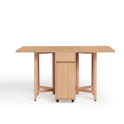 Linspire Yumi Foldable Dining Table with Castors, Natural