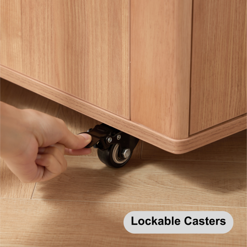 Linspire Yumi Foldable Dining Table with Castors, Natural