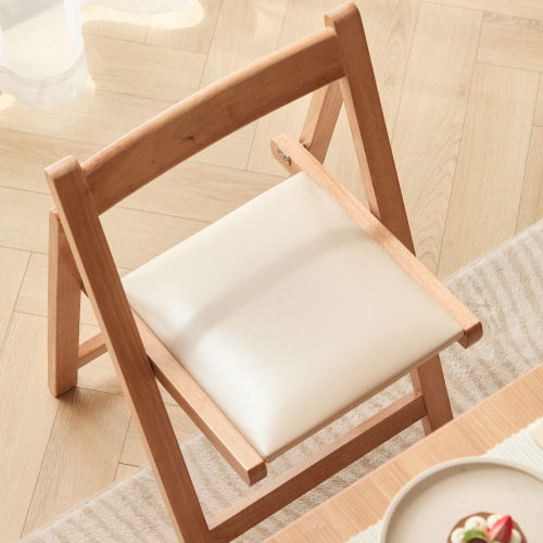 Linspire Yumi Foldable Dining Table & 4 Dining Chairs Set, Natural