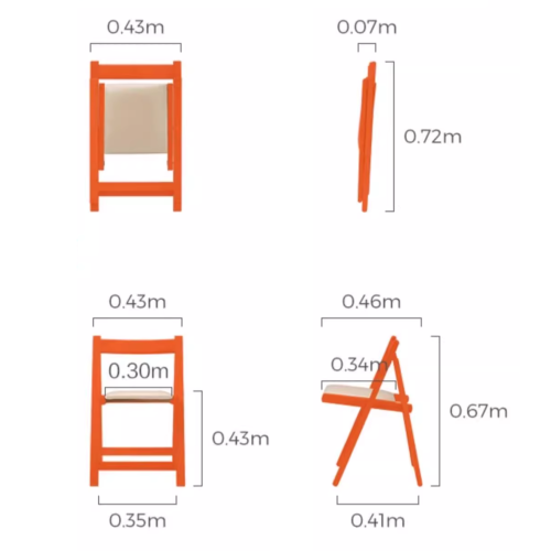 Linspire Yumi Foldable Dining Table & 4 Dining Chairs Set, Natural