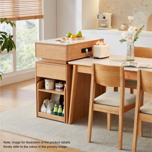 Linspire Yumi Foldable Dining Table & Kitchen islands Set, Natural