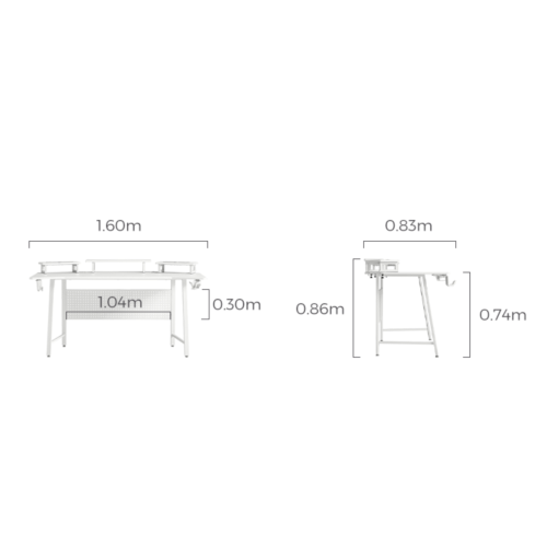 Linspire Rhapsody Gaming Desk, 160x84x86cm