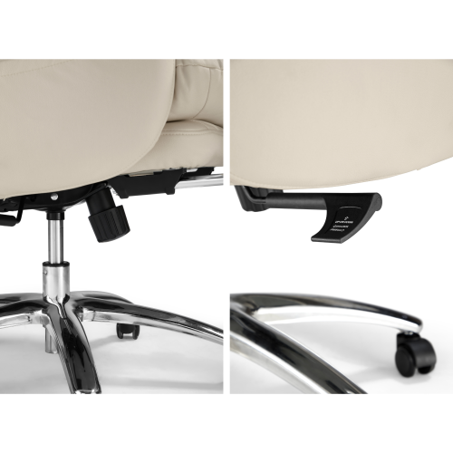 Linspire Nectar Leathaire Office Chair, Off-White