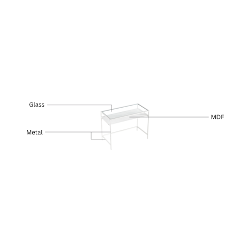 Linspire Wisp Glass Top Office Desk