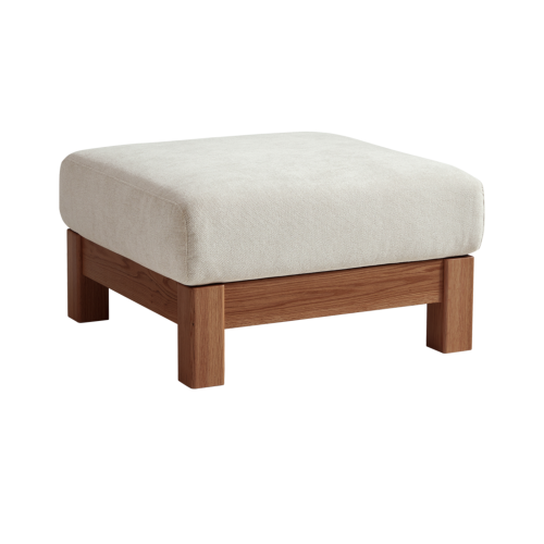 Linspire Mellow Solid Wood Ottoman, Walnut & White