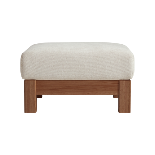 Linspire Mellow Solid Wood Ottoman, Walnut & White