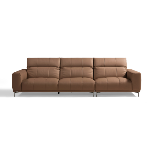 Linspire Crest Leather 4-Seater Sofa, Brown