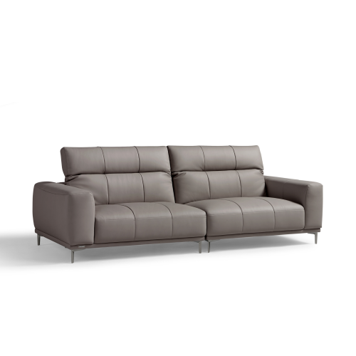 Linspire Crest Leather 3.5-Seater Sofa, Grey