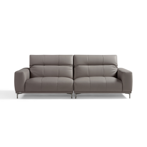 Linspire Crest Leather 3.5-Seater Sofa, Grey