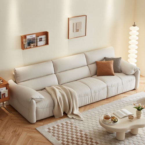 Linspire Optima Leather 4-Seater Sofa, White