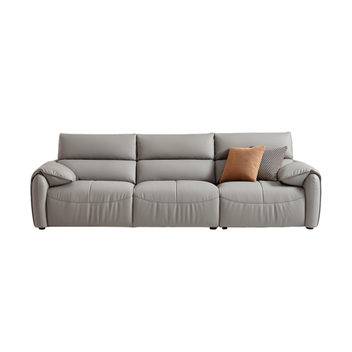 Linspire Optima Leather 4-Seater Sofa, Grey