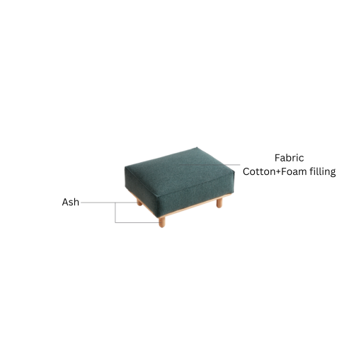 Linspire Verdant Solid Wood 4-Seater Sofa with Ottoman