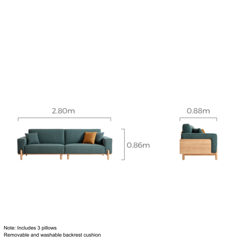 Linspire Verdant Solid Wood 4-Seater Sofa with Ottoman