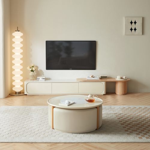 Linspire Glimmer Adjustable Sintered Stone Table Top Entertainment Unit