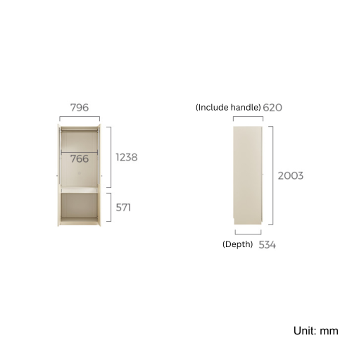 Linspire Ripple 2 Glass/Panel Door Wardrobe