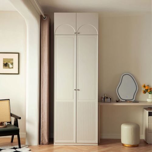 Linspire Ripple 2 Panel Door Wardrobe with Top Cabinet