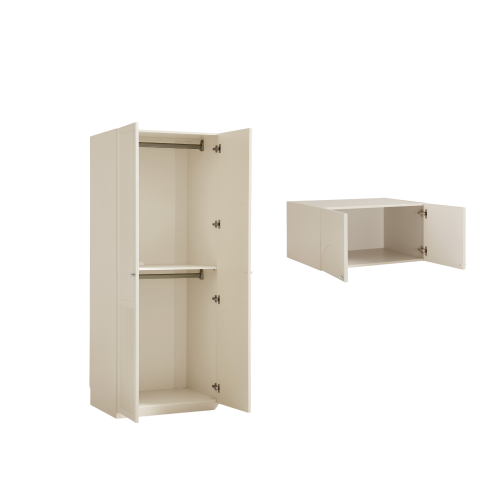 Linspire Ripple 2 Panel Door Wardrobe with Top Cabinet