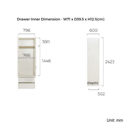 Linspire Serene 2-Door Wardrobe with Drawers