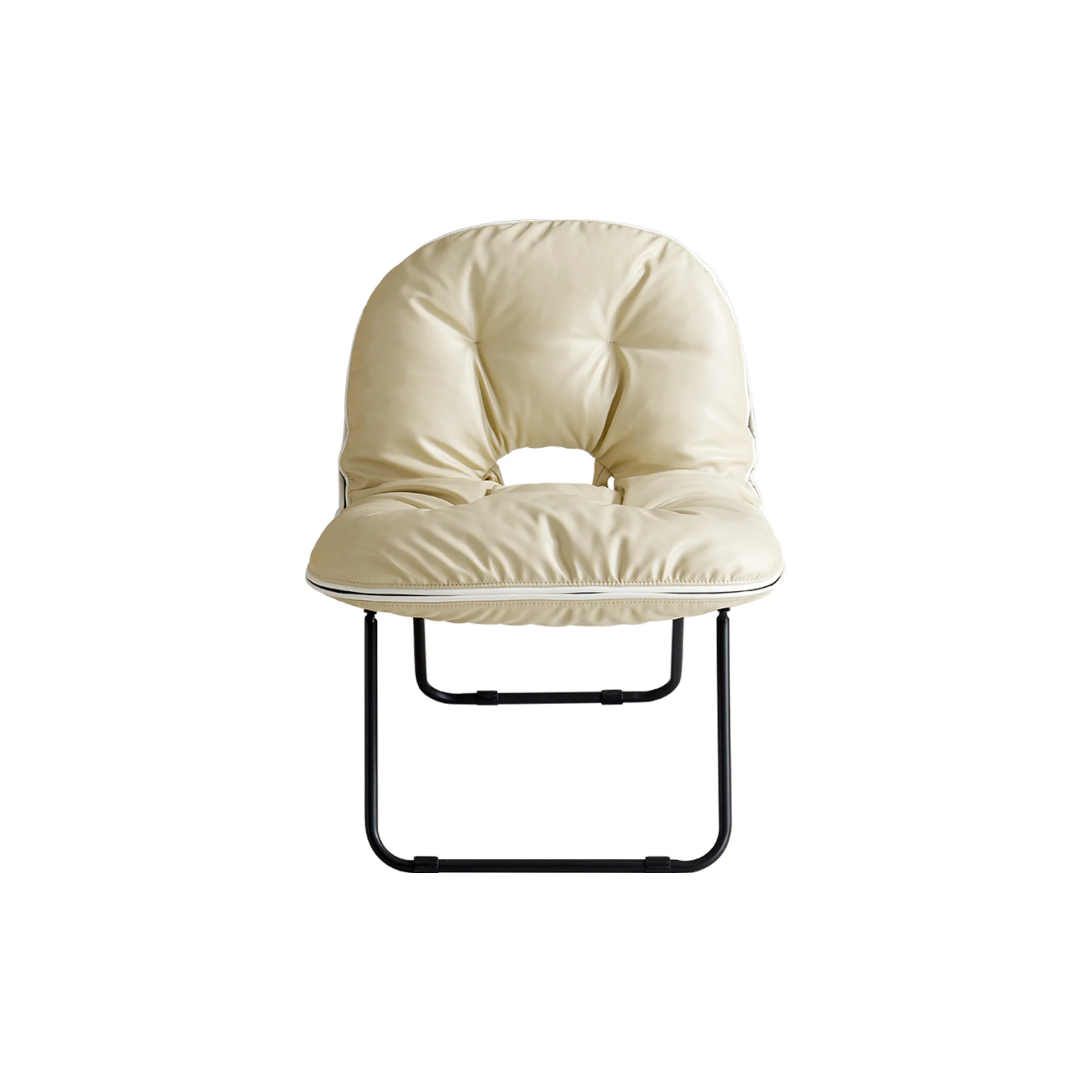 Linspire Mirage Leather Folding Chair, Beige