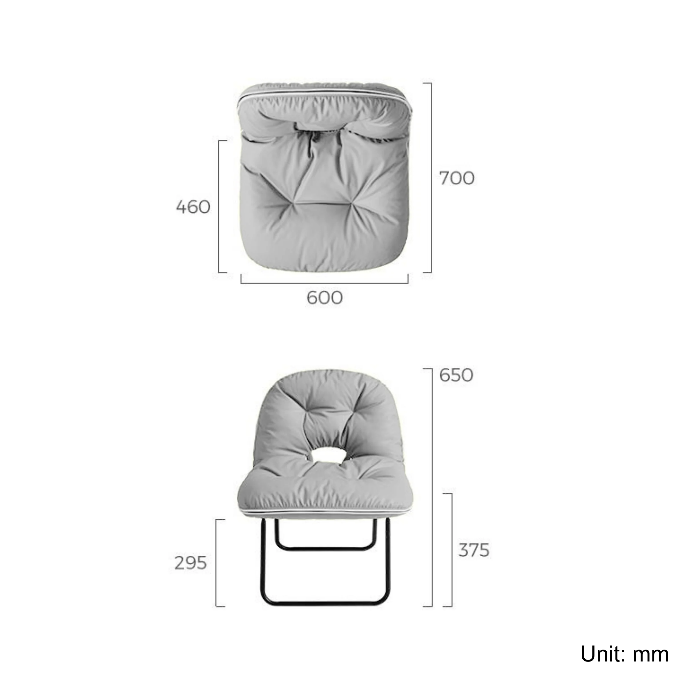 Linspire Mirage Leather Folding Chair, Beige