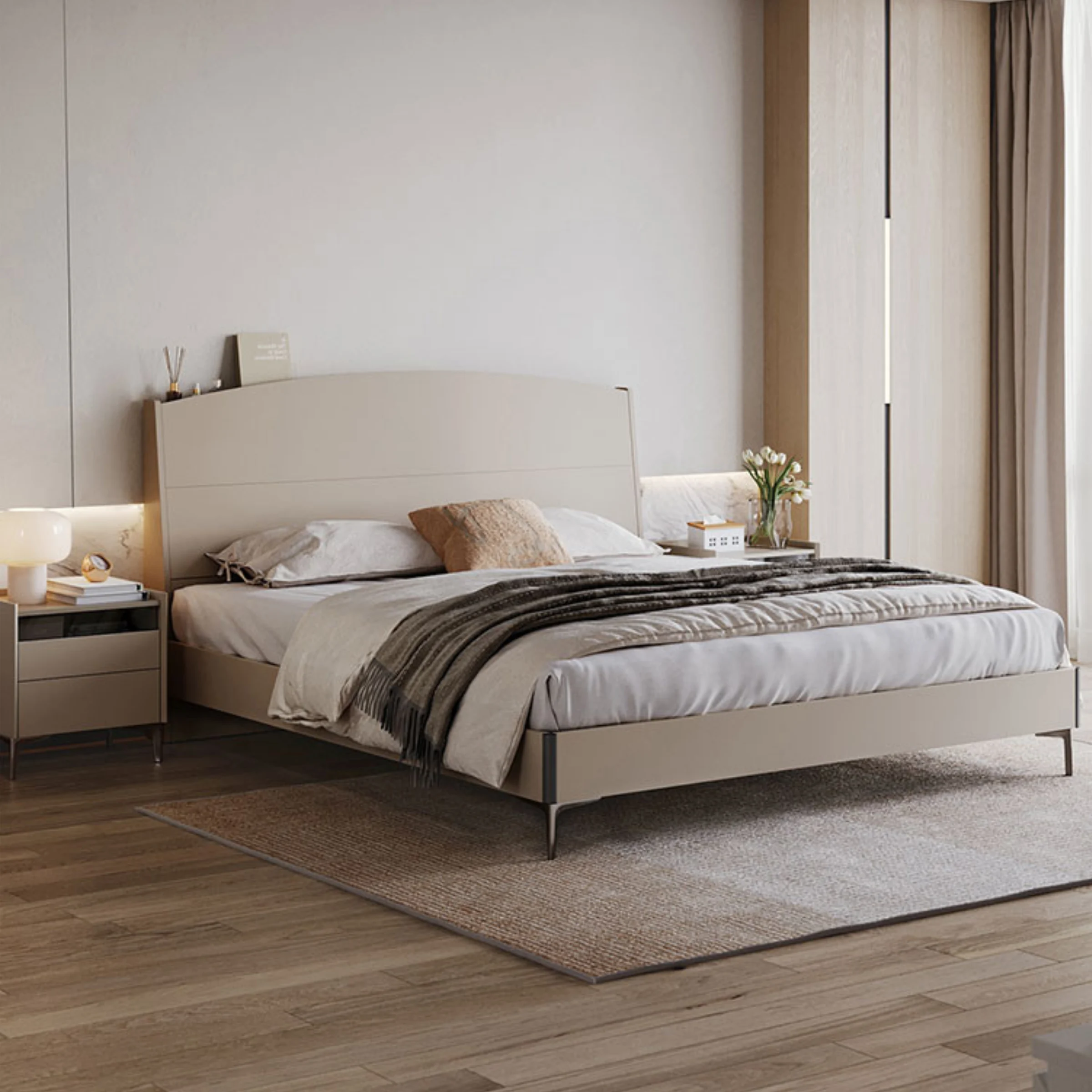 Linspire Vanko Super King Bed Frame & Bedside Table Set