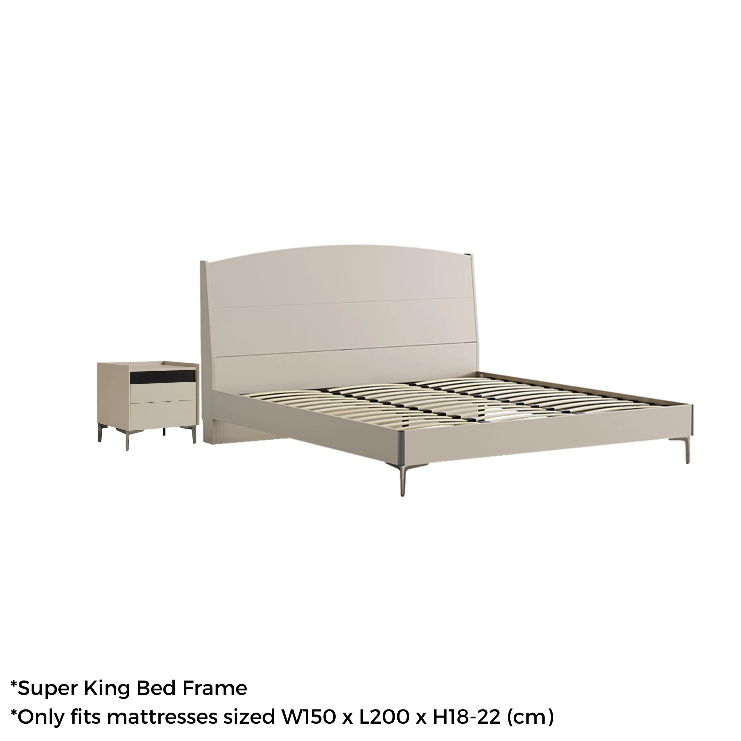 Linspire Vanko Super King Bed Frame & Bedside Table Set