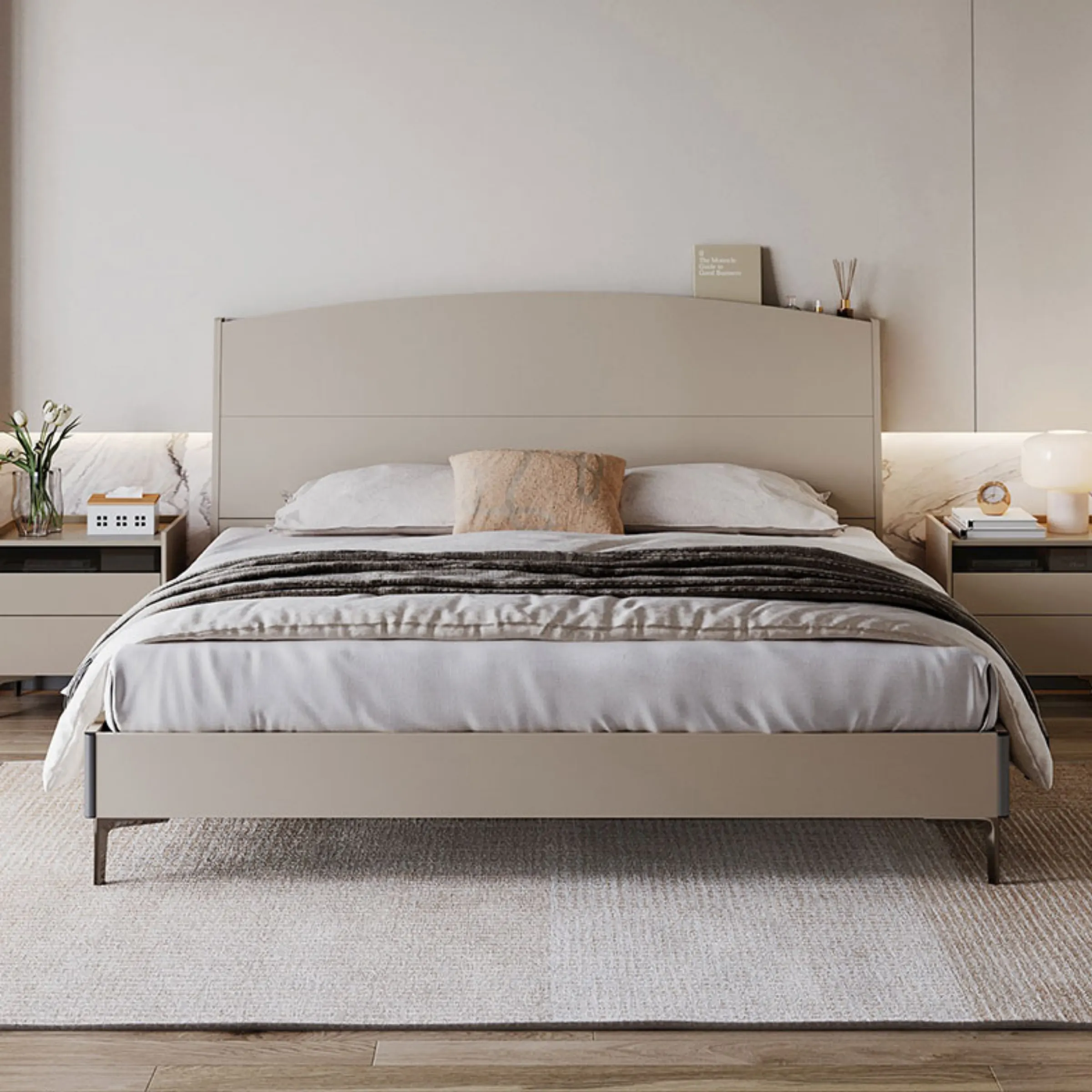 Linspire Vanko Super King Bed Frame & Bedside Table Set