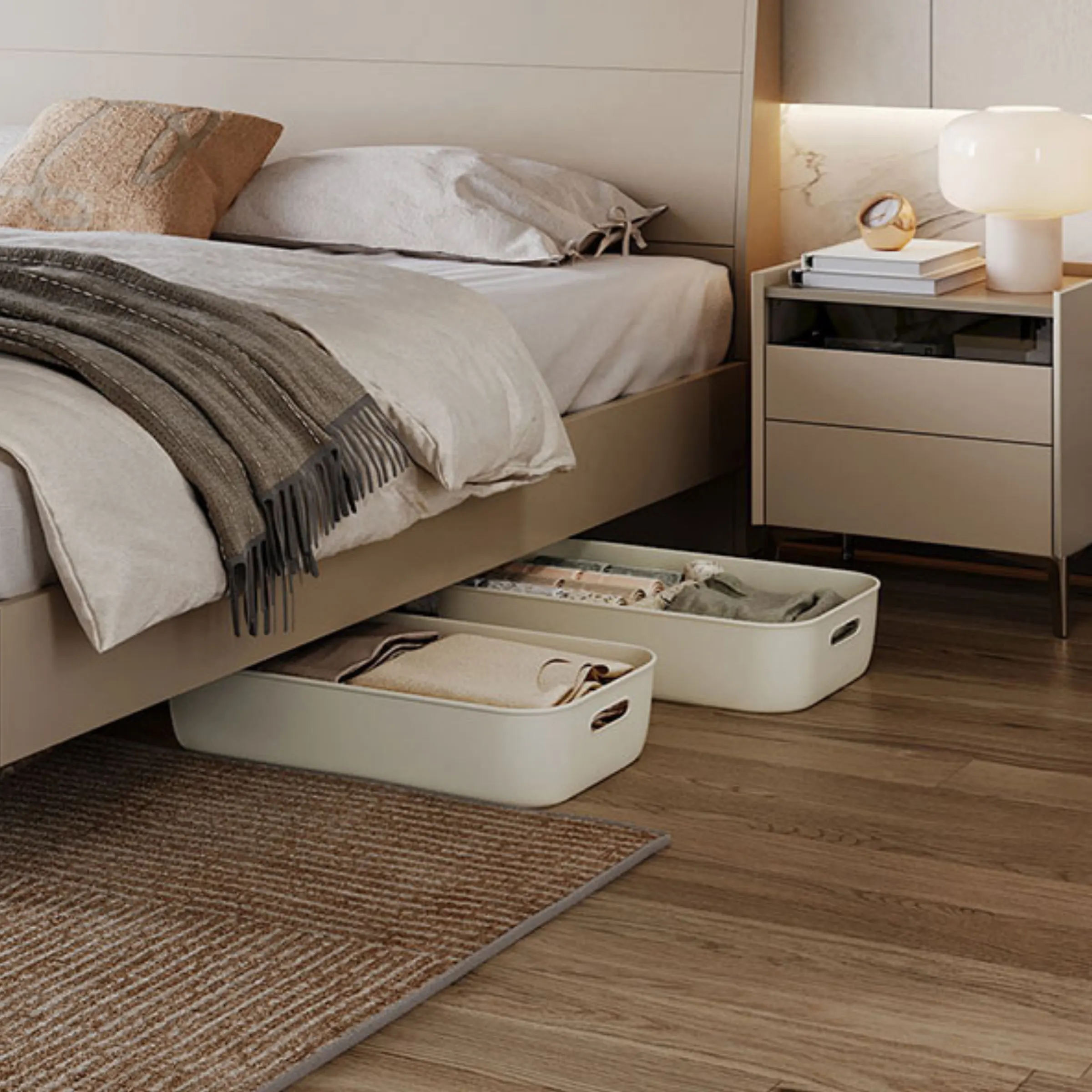 Linspire Vanko Super King Bed Frame & Bedside Table Set