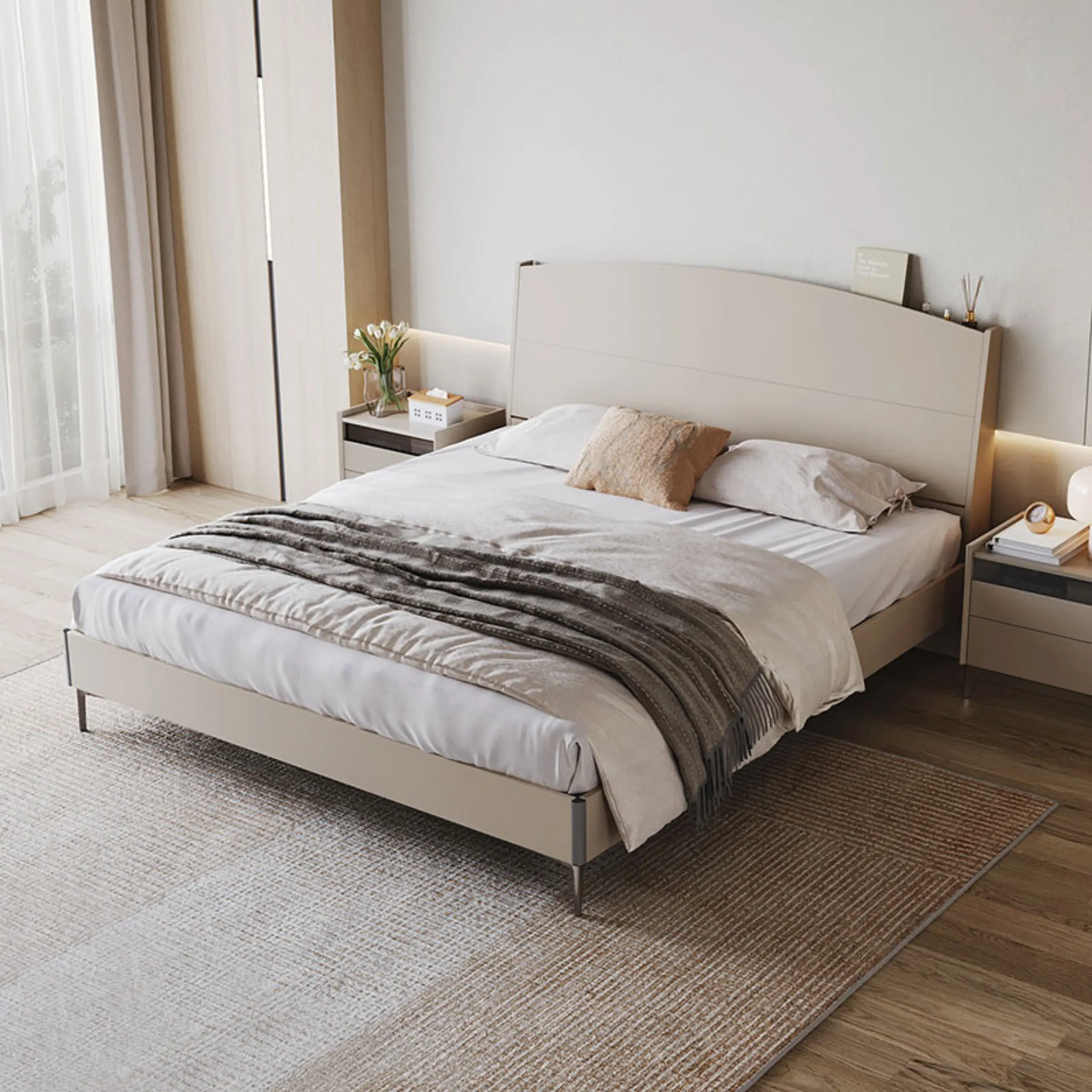 Linspire Vanko Super King Bed Frame & Bedside Table Set