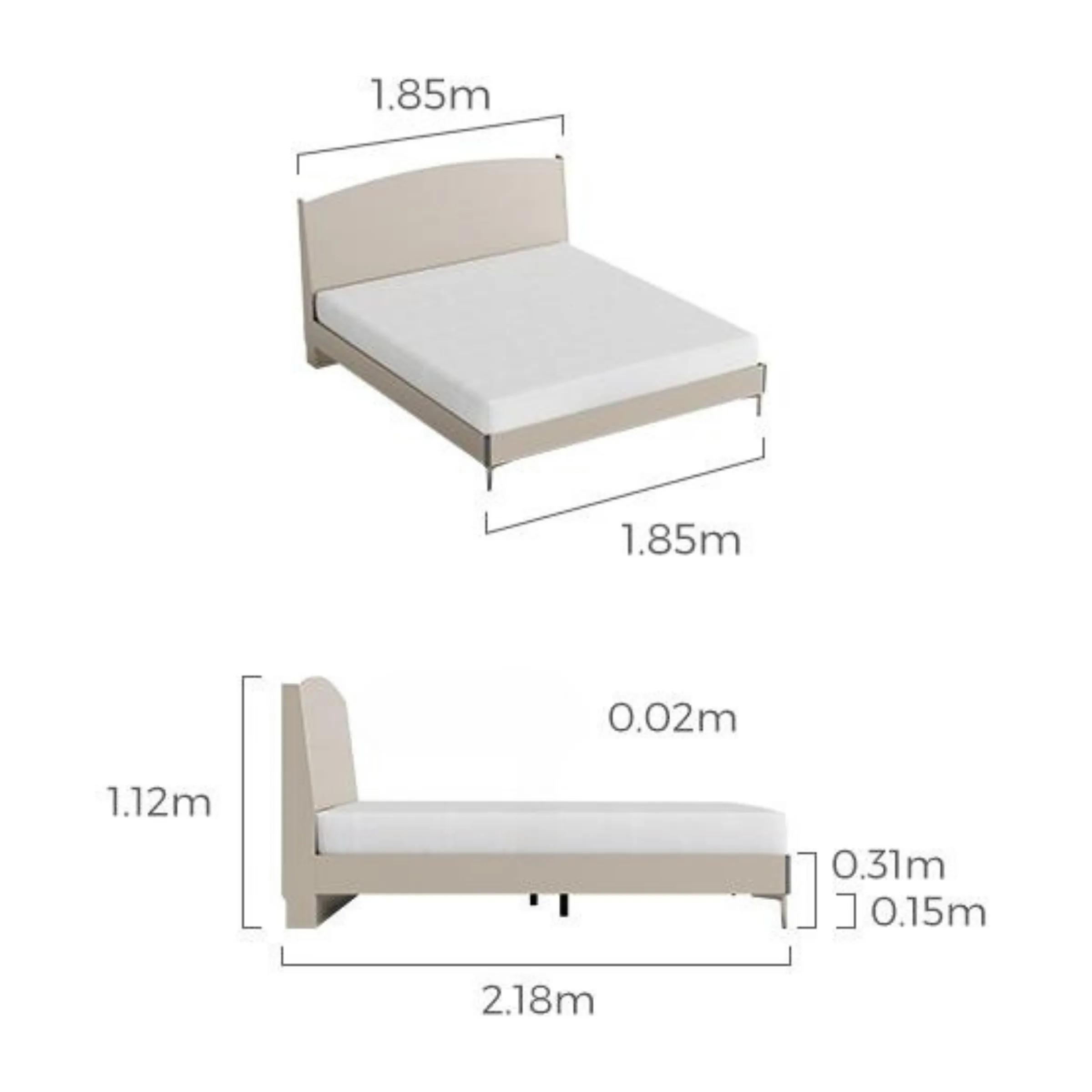 Linspire Vanko Super King Bed Frame & Bedside Table Set