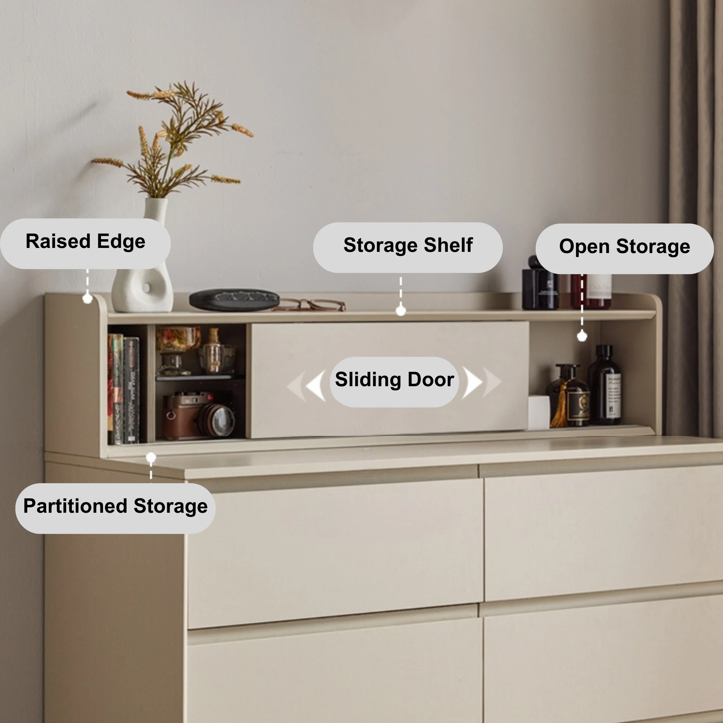 Linspire Vanko Chest of 6 Drawers with Add on Unit
