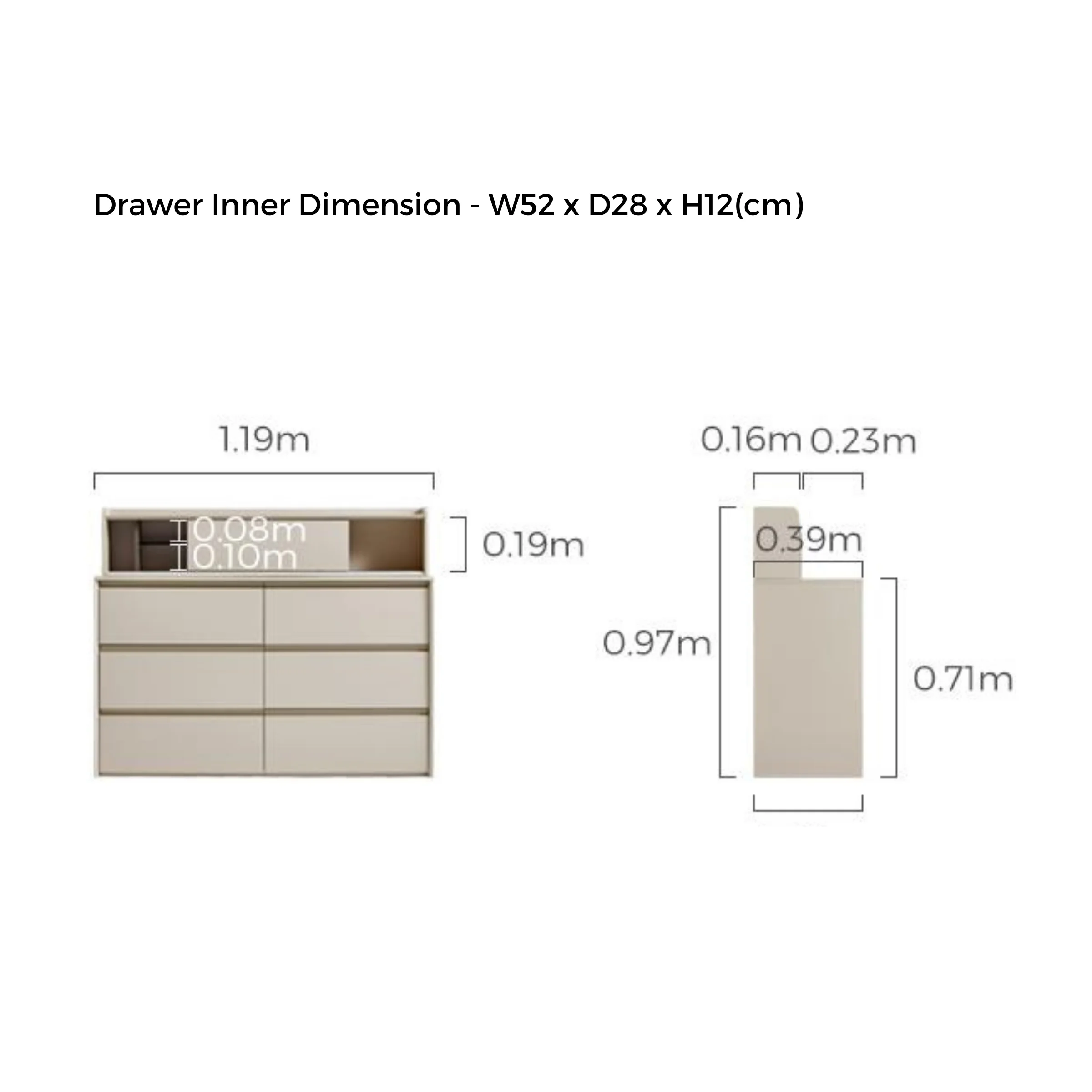Linspire Vanko Chest of 6 Drawers with Add on Unit