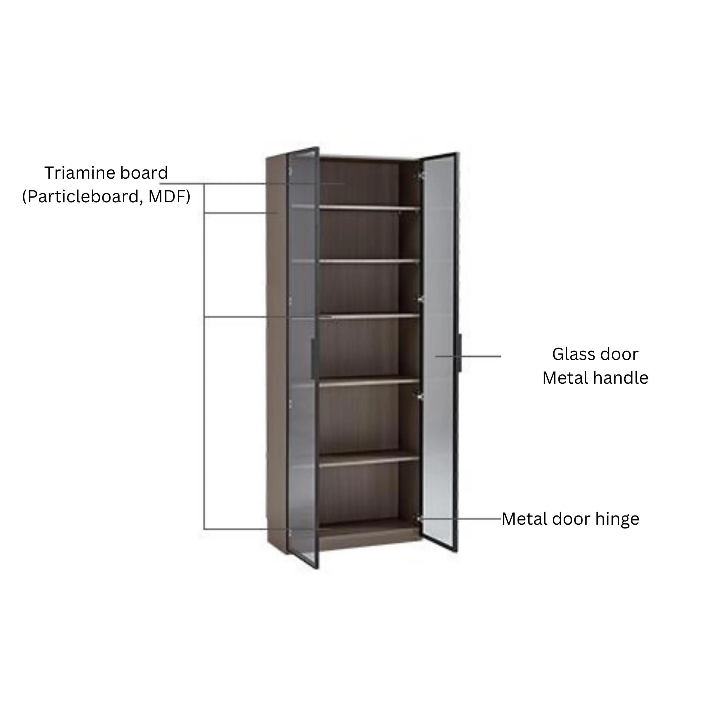 Linspire Vanko Glass Door Display Cabinet