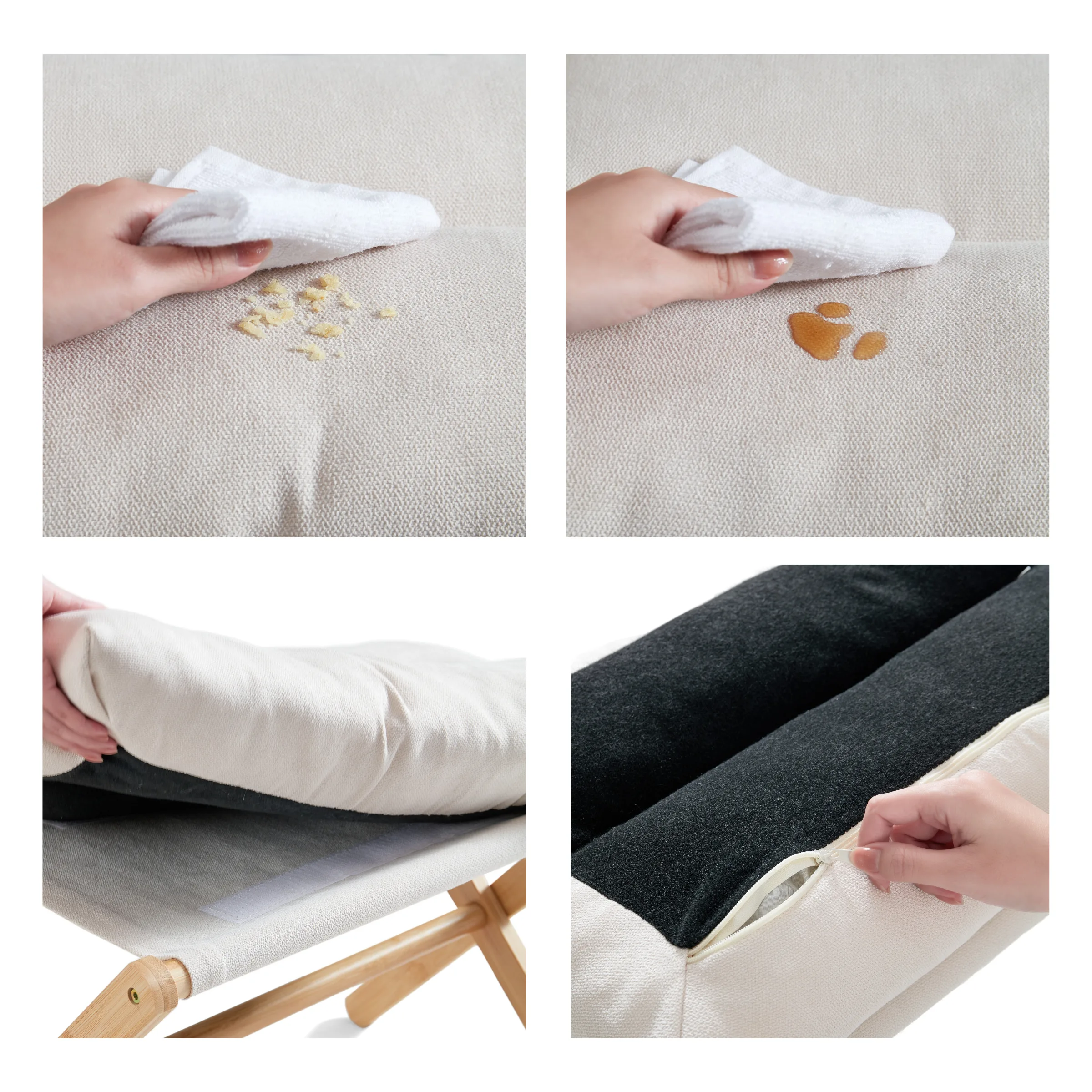 Linspire Dena Foldable Footstool, Ivory